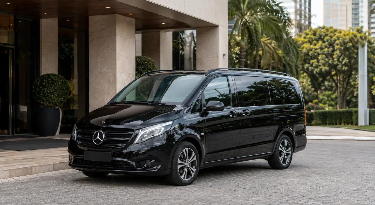 Mercedes-Benz Vito preta — minivan blindada